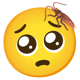 cockroach and pleading face