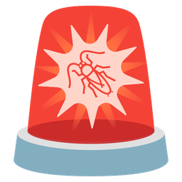 cockroach and police car light