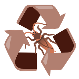 cockroach and recycling symbol