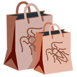 cockroach and shopping bags