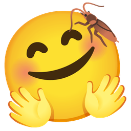 Cockroach and Smiling face with open hands