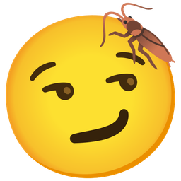 cockroach and smirking face