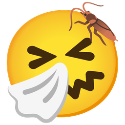 cockroach and sneezing face