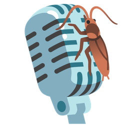 cockroach and studio microphone