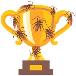 cockroach and trophy