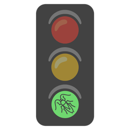 cockroach and vertical traffic light