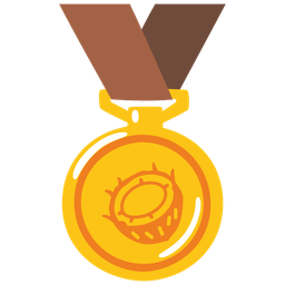 coconut and 1st place medal