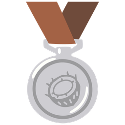 coconut and 2nd place medal