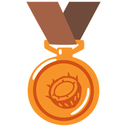 coconut and 3rd place medal