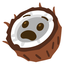 coconut and anguished face