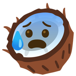 coconut and anxious face with sweat