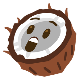 coconut and astonished face