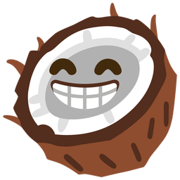 Coconut and Beaming face with smiling eyes