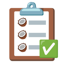 coconut and check mark button