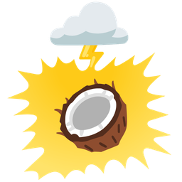 coconut and cloud with lightning