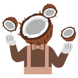 coconut and clown face