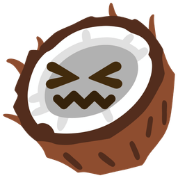 coconut and confounded face