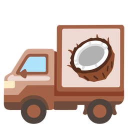 coconut and delivery truck