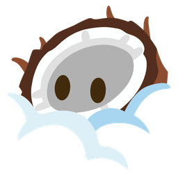 coconut and face in clouds