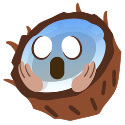 coconut and face screaming in fear