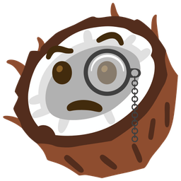 coconut and face with monocle