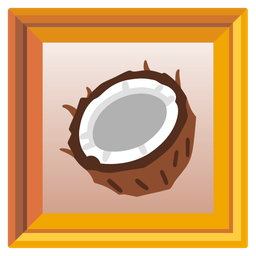 coconut and framed picture