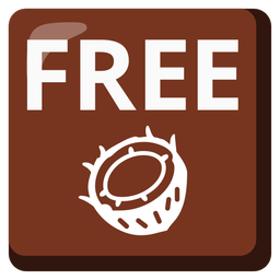 coconut and FREE button