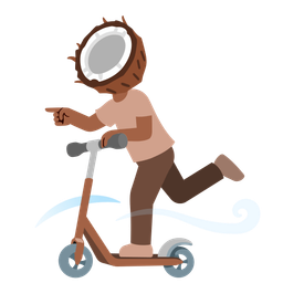 coconut and kick scooter