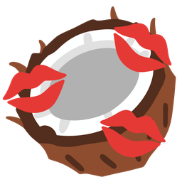 coconut and kiss mark