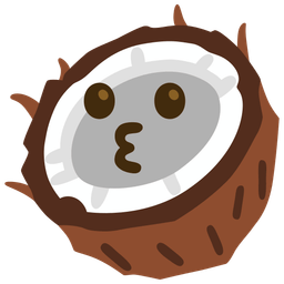 Coconut and Kissing face