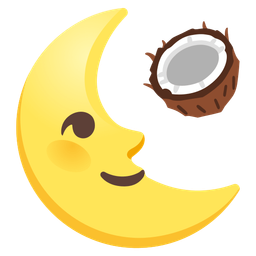 coconut and last quarter moon face
