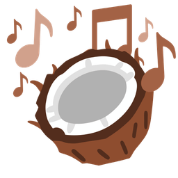 coconut and musical notes