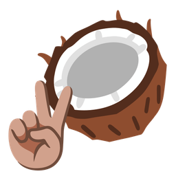 coconut and peace symbol