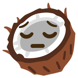 coconut and pensive face