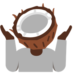 coconut and person shrugging