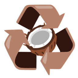 coconut and recycling symbol