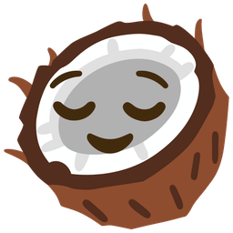 coconut and relieved face