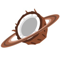 coconut and ringed planet