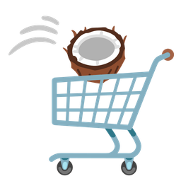 coconut and shopping cart