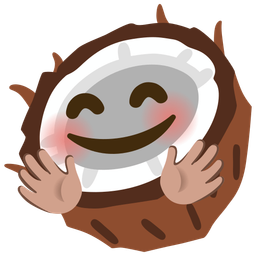 Coconut and Smiling face with open hands