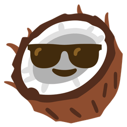 coconut and smiling face with sunglasses