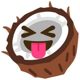 Coconut and Squinting face with tongue