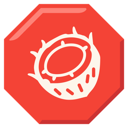 coconut and stop sign