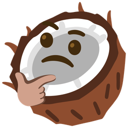 coconut and thinking face