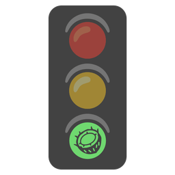 coconut and vertical traffic light