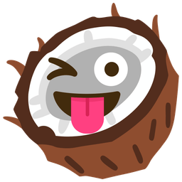 Coconut and Winking face with tongue