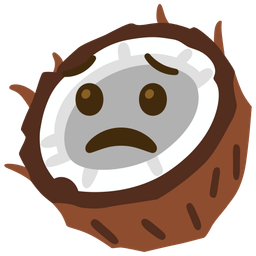 coconut and worried face