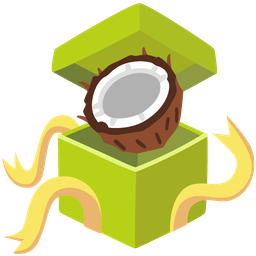 coconut and wrapped gift