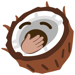 coconut and yawning face