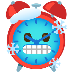 cold face and alarm clock